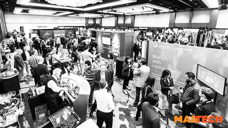 A group of people gathered at the 2018 Martech West Expo